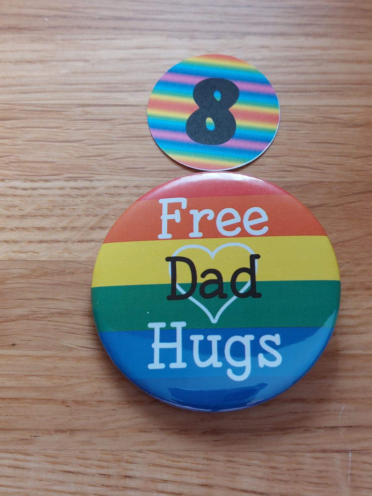 Free Mum / Dad Hugs Badge For Pride