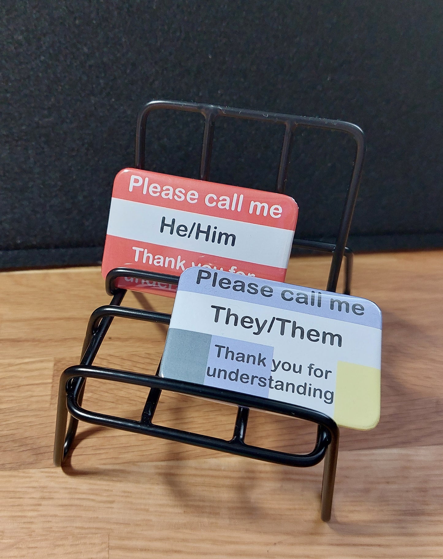 Pronoun Badge Muted - "Please call me"