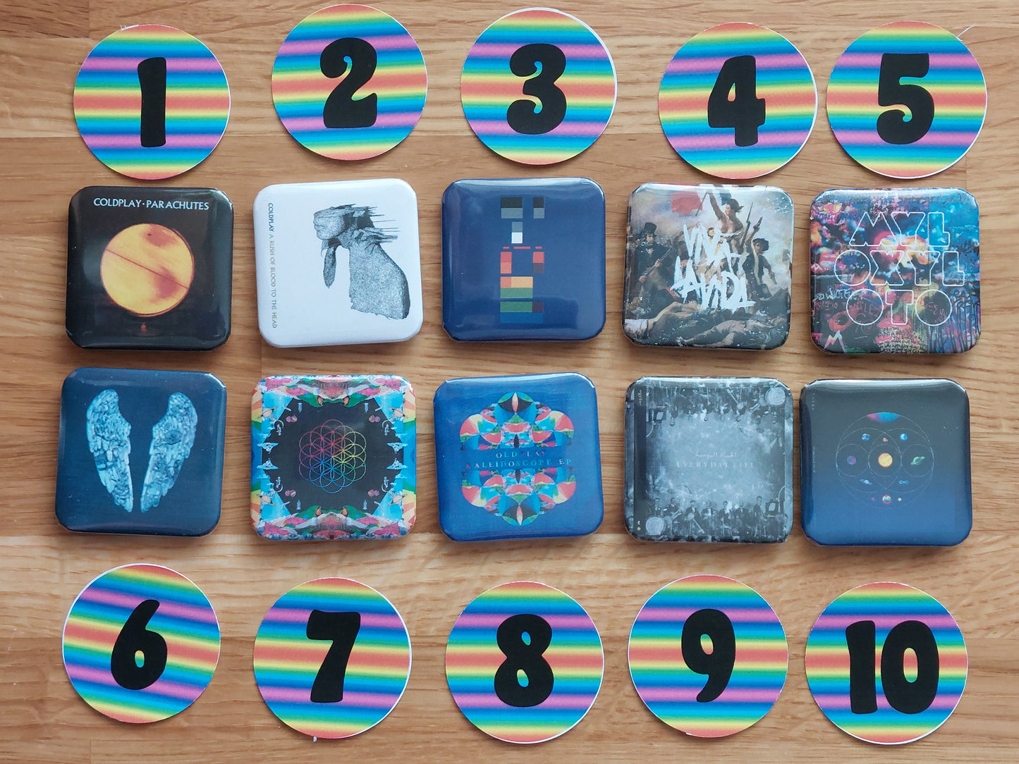 Coldplay Inspired Badges & Magnets
