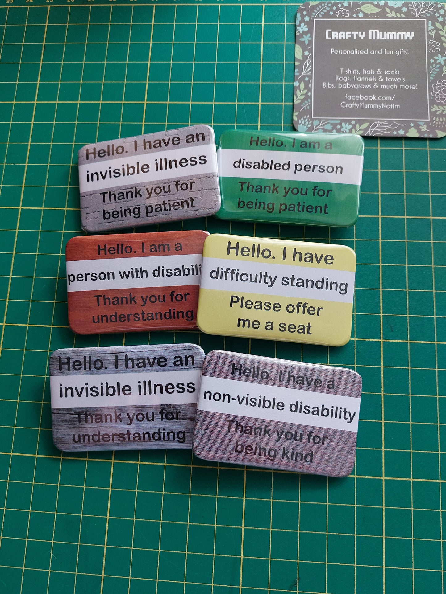 Hidden Disability & Invisible Illness Awareness Badges