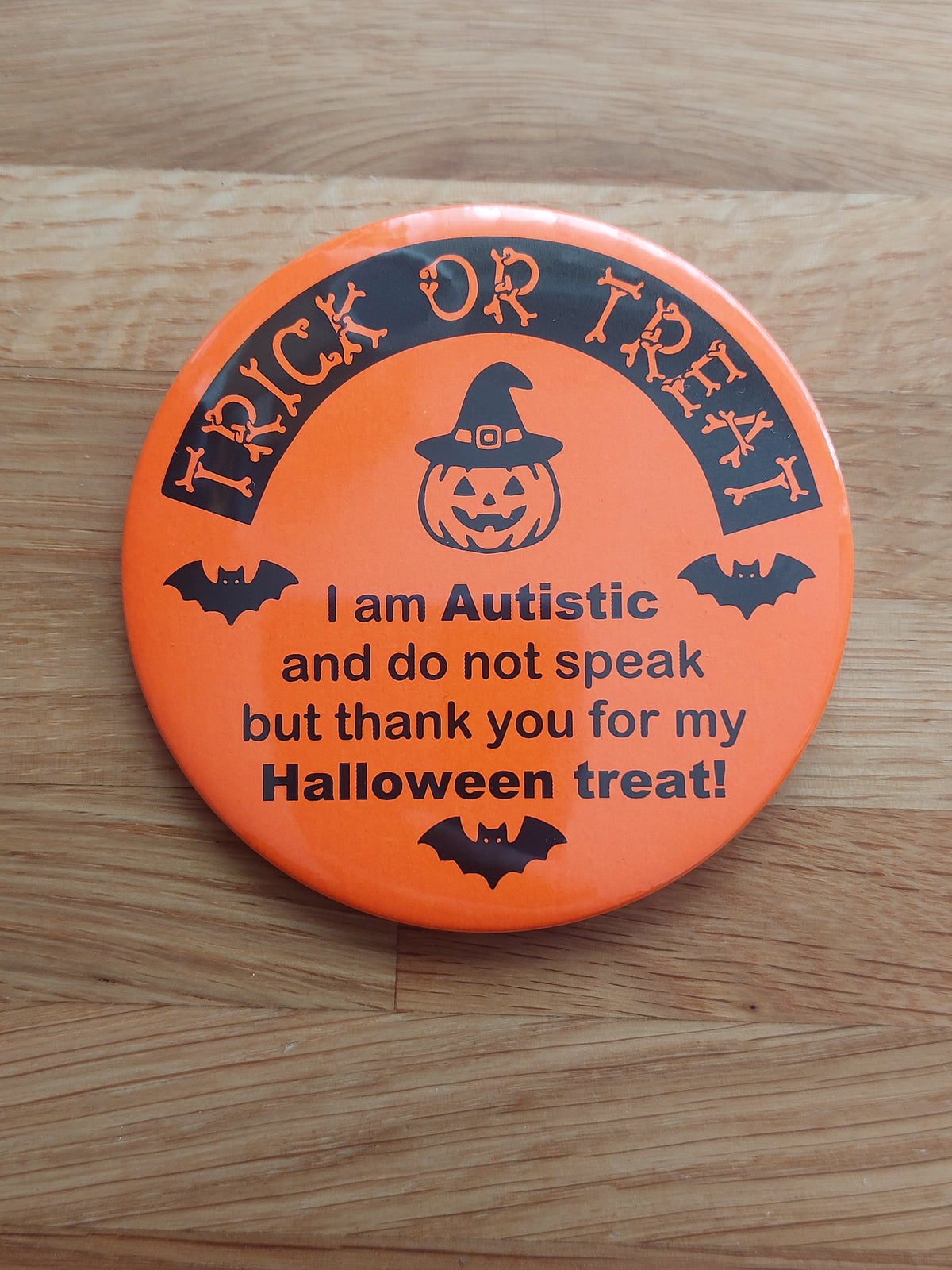 Halloween Autism Awareness Badge 77mm