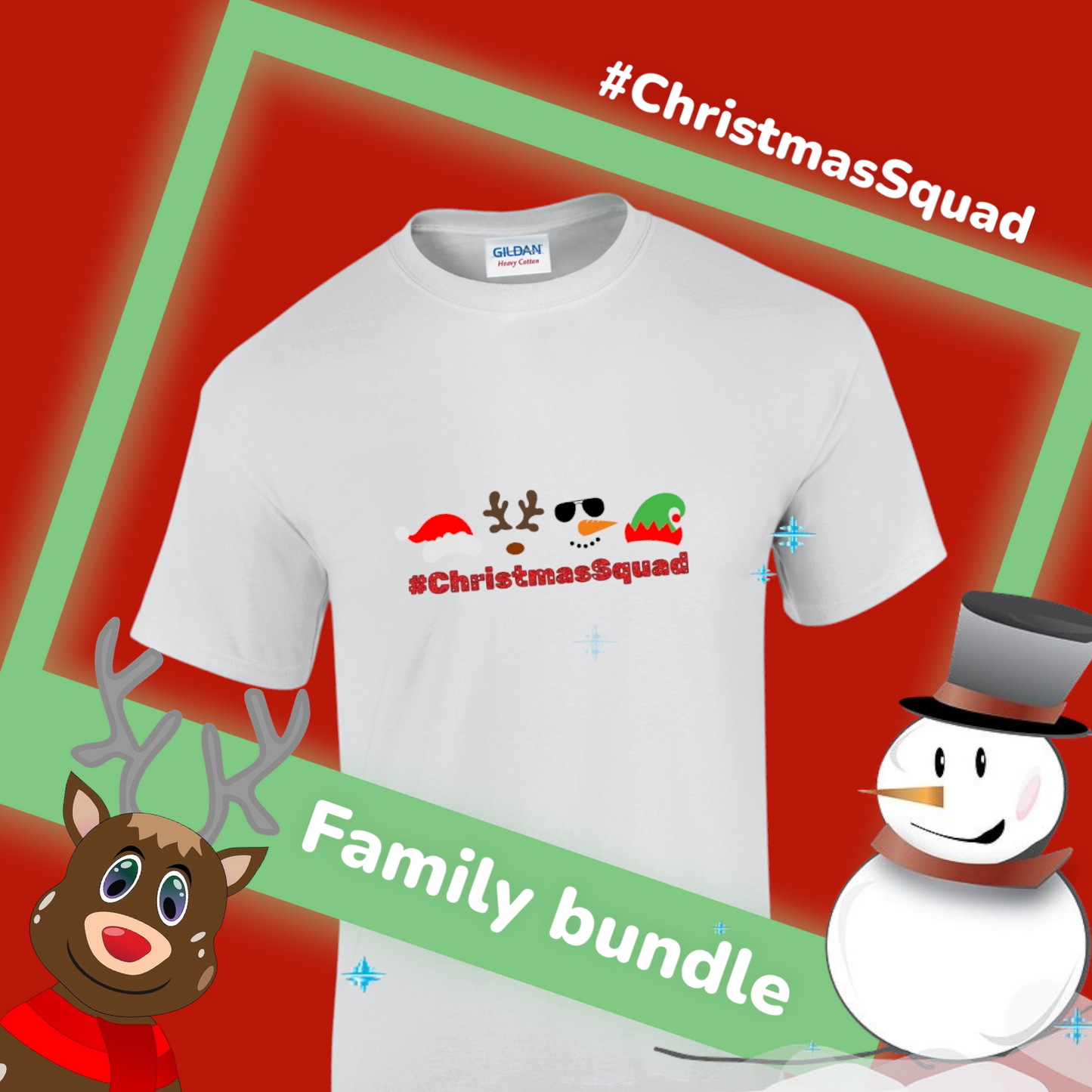 Christmas Squad Set of 3 Family Bundle T-Shirts