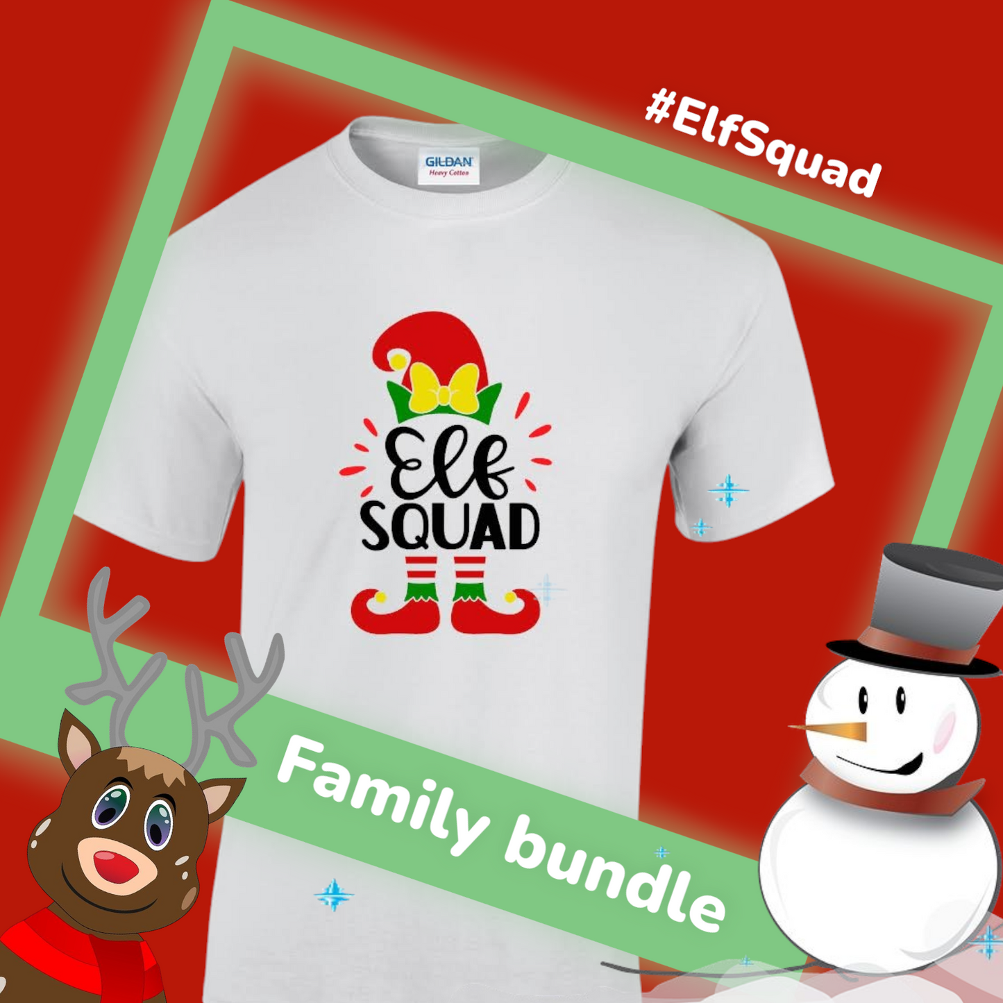 Elf Squad Set of 3 Family Bundle T-Shirts (Copy)