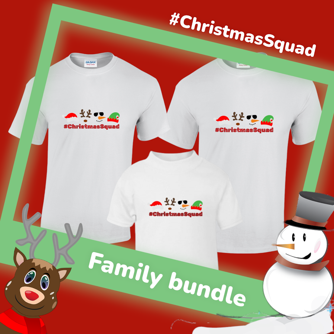 Christmas Squad Set of 3 Family Bundle T-Shirts