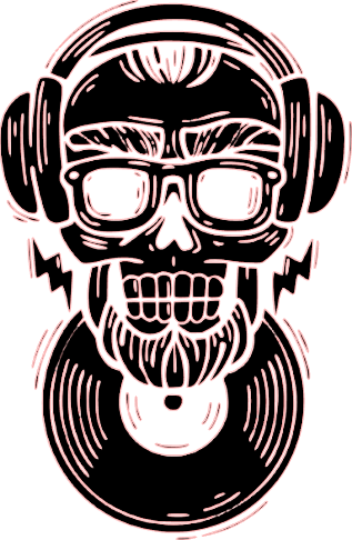 Hipster Skull T-shirt DJ Hipster