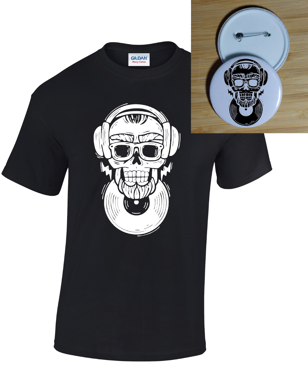Hipster Skull T-shirt DJ Hipster