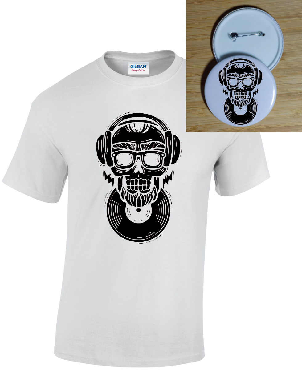 Hipster Skull T-shirt DJ Hipster