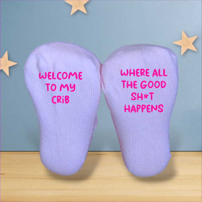 Welcome To My Crib Baby Socks