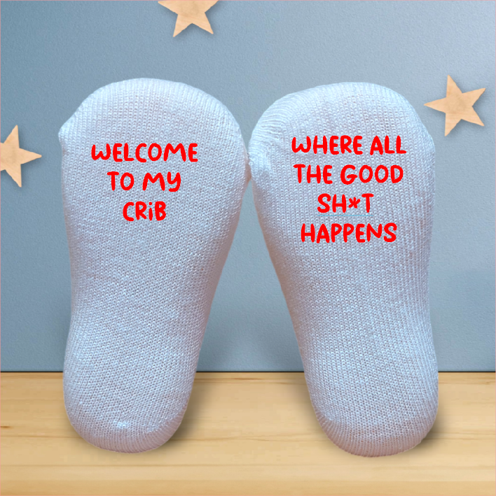Welcome To My Crib Baby Socks