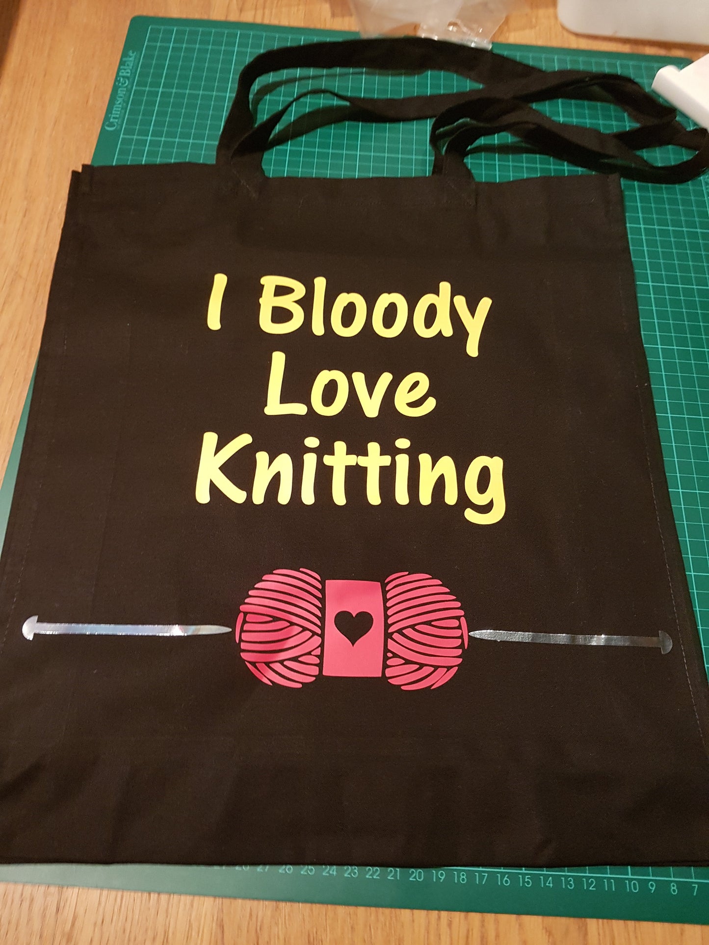 Knitting Theme Tote Bag