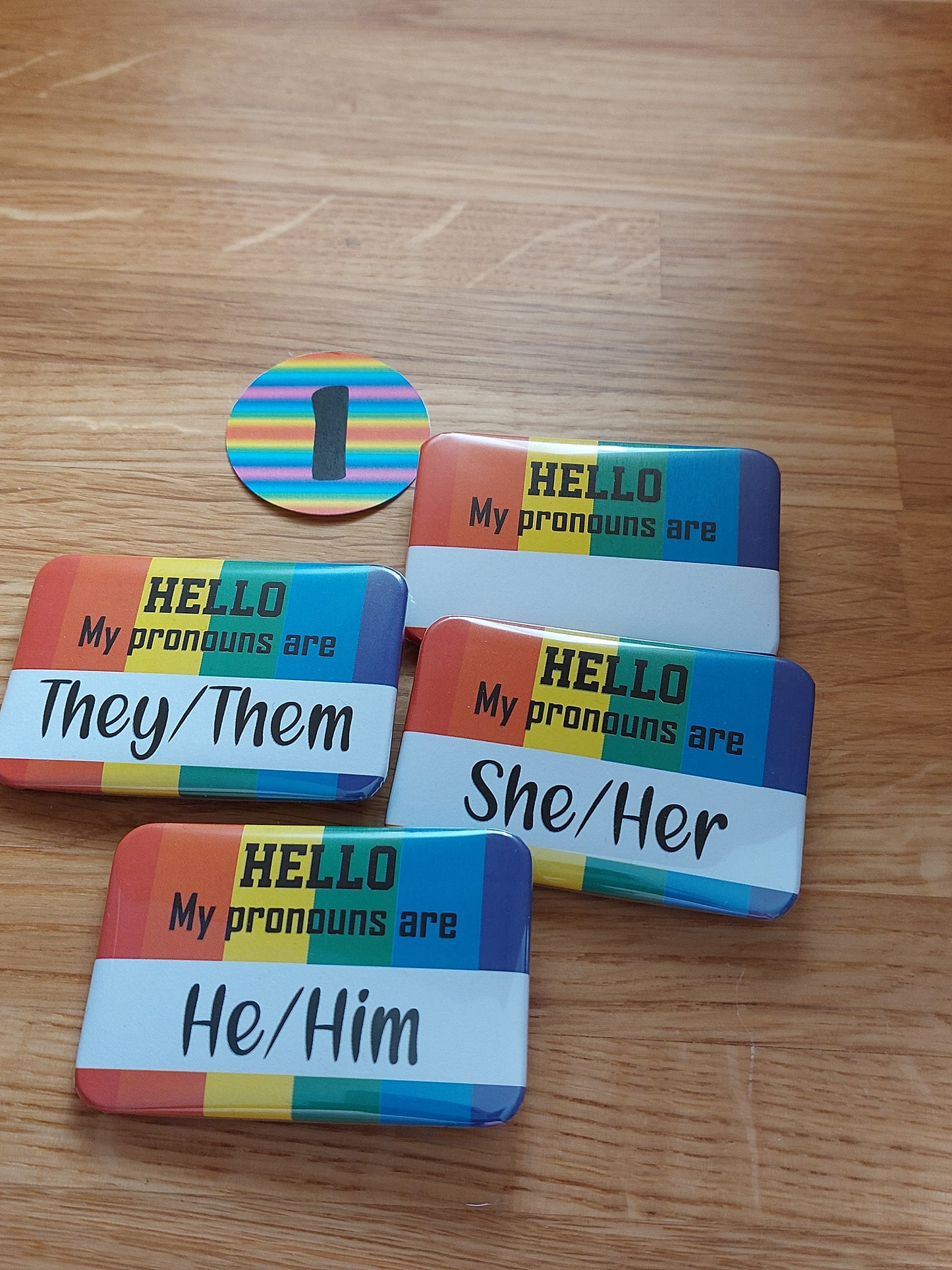 Pronoun Badge Bright - "Hello. My pronouns are"