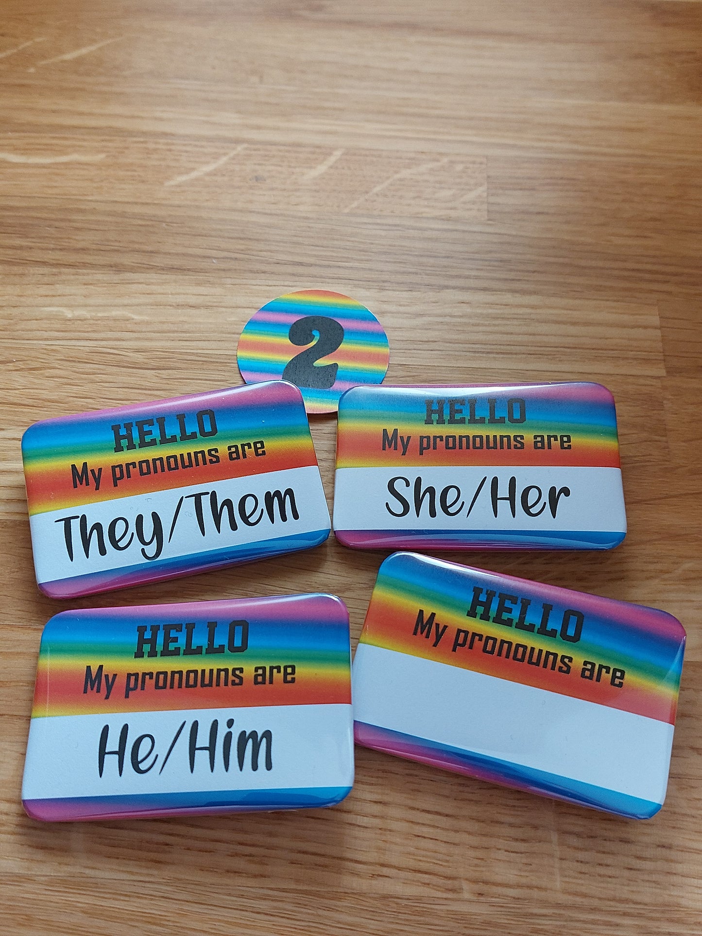 Pronoun Badge Bright - "Hello. My pronouns are"
