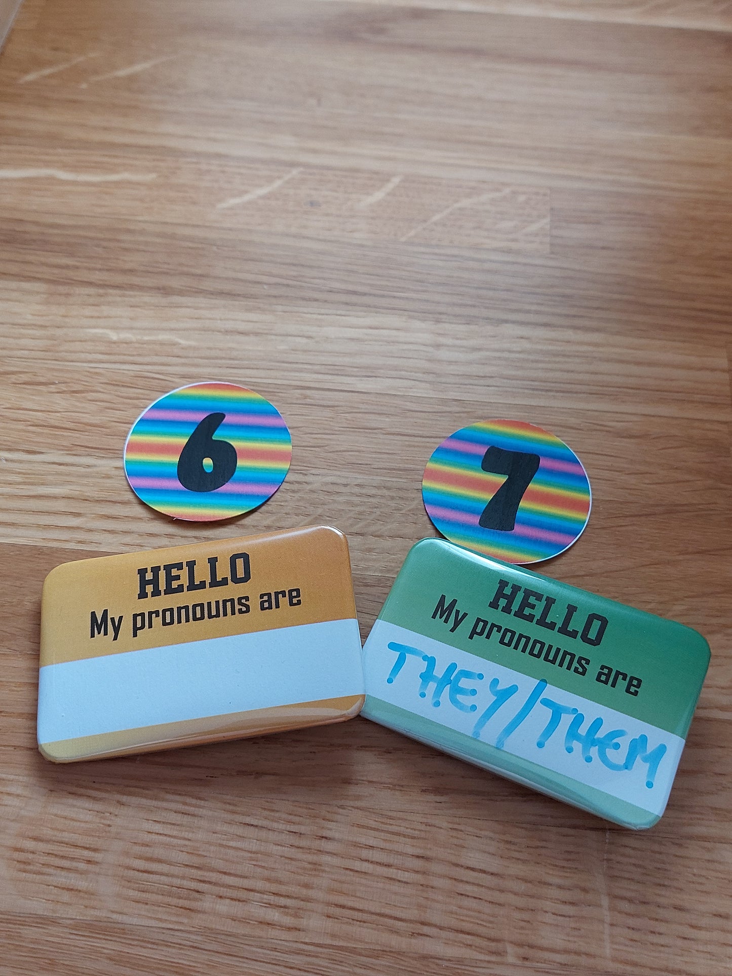 Pronoun Badge Bright - "Hello. My pronouns are"
