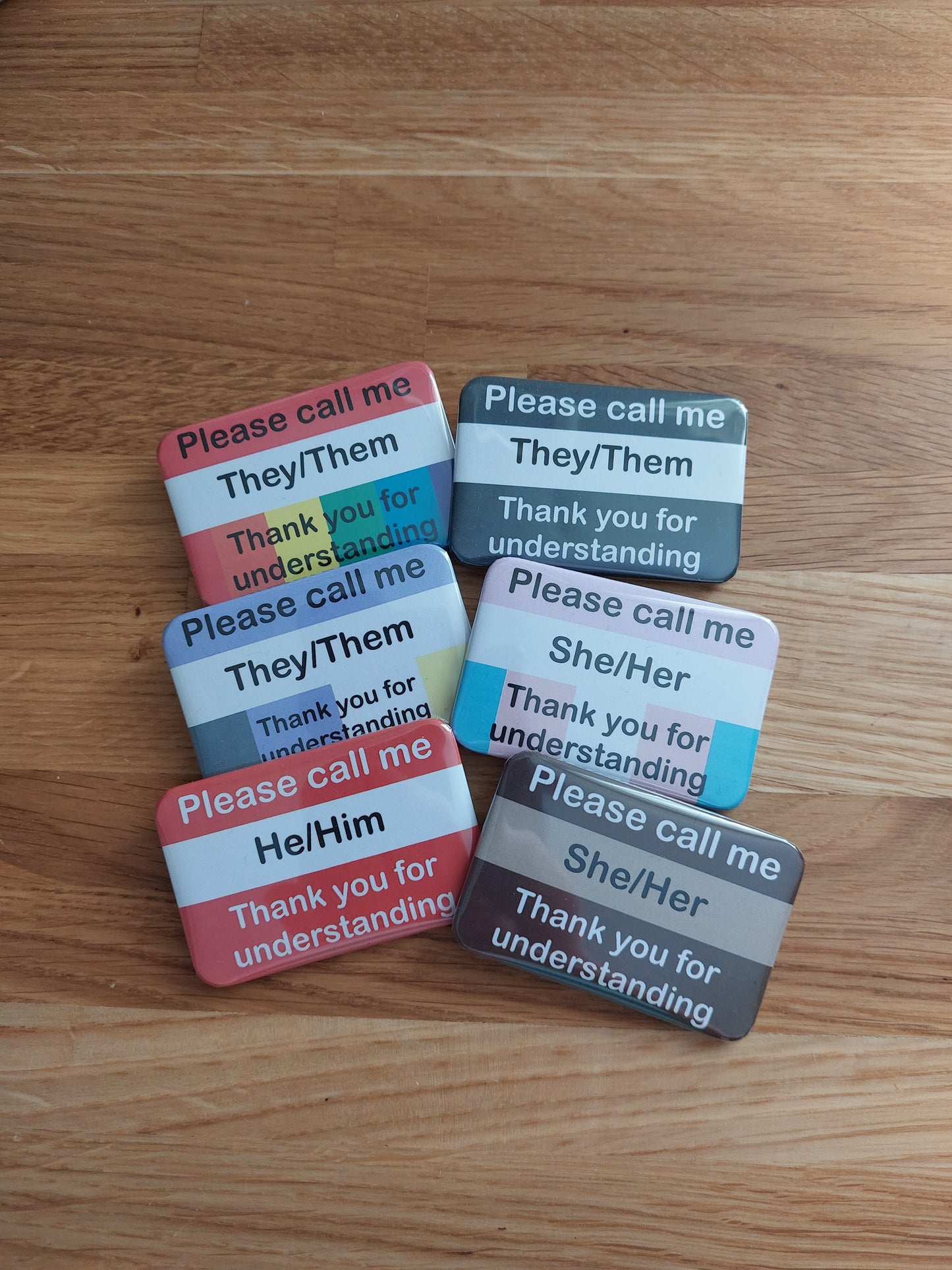 Pronoun Badge Muted - "Please call me"