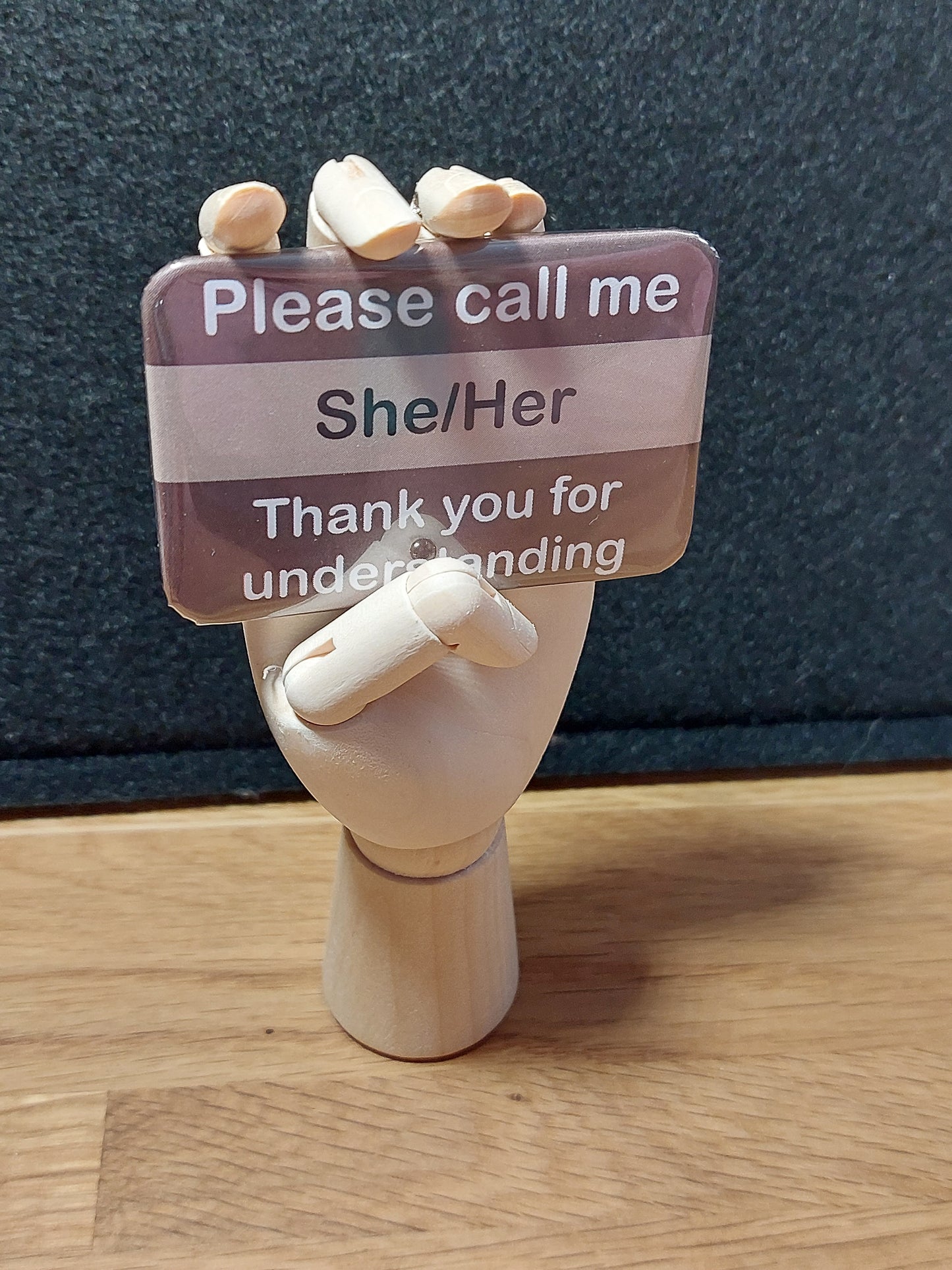 Pronoun Badge Muted - "Please call me"