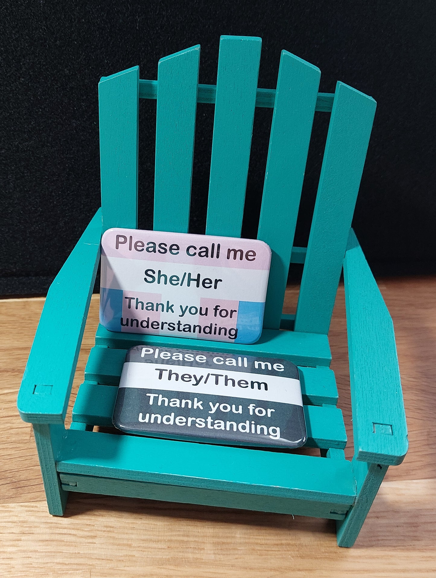 Pronoun Badge Muted - "Please call me"