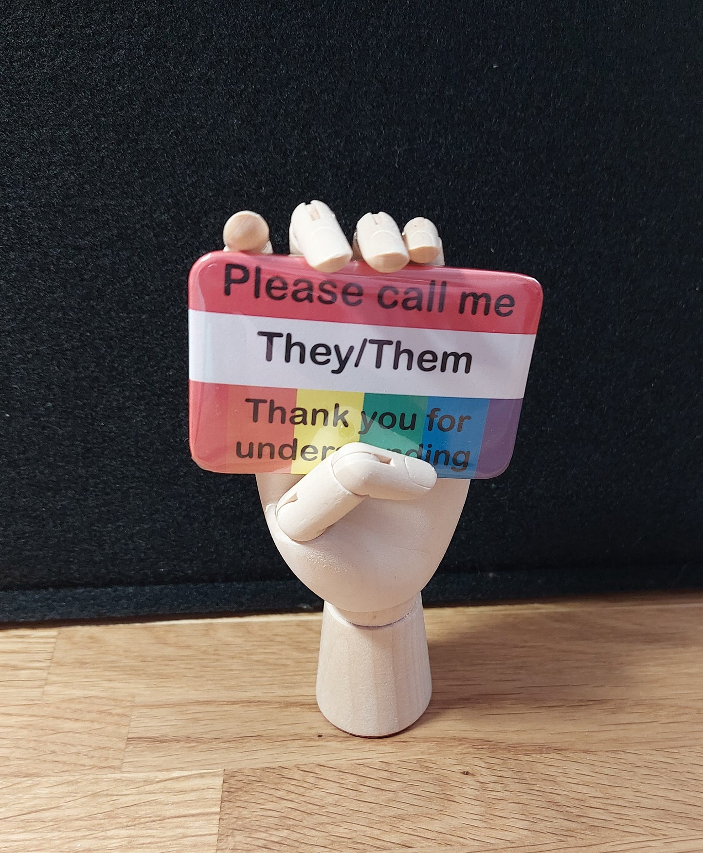 Pronoun Badge Muted - "Please call me"