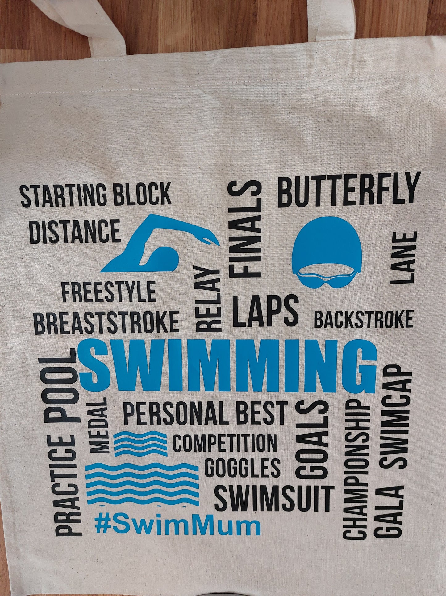 Swimming Wall Art Tote Bag