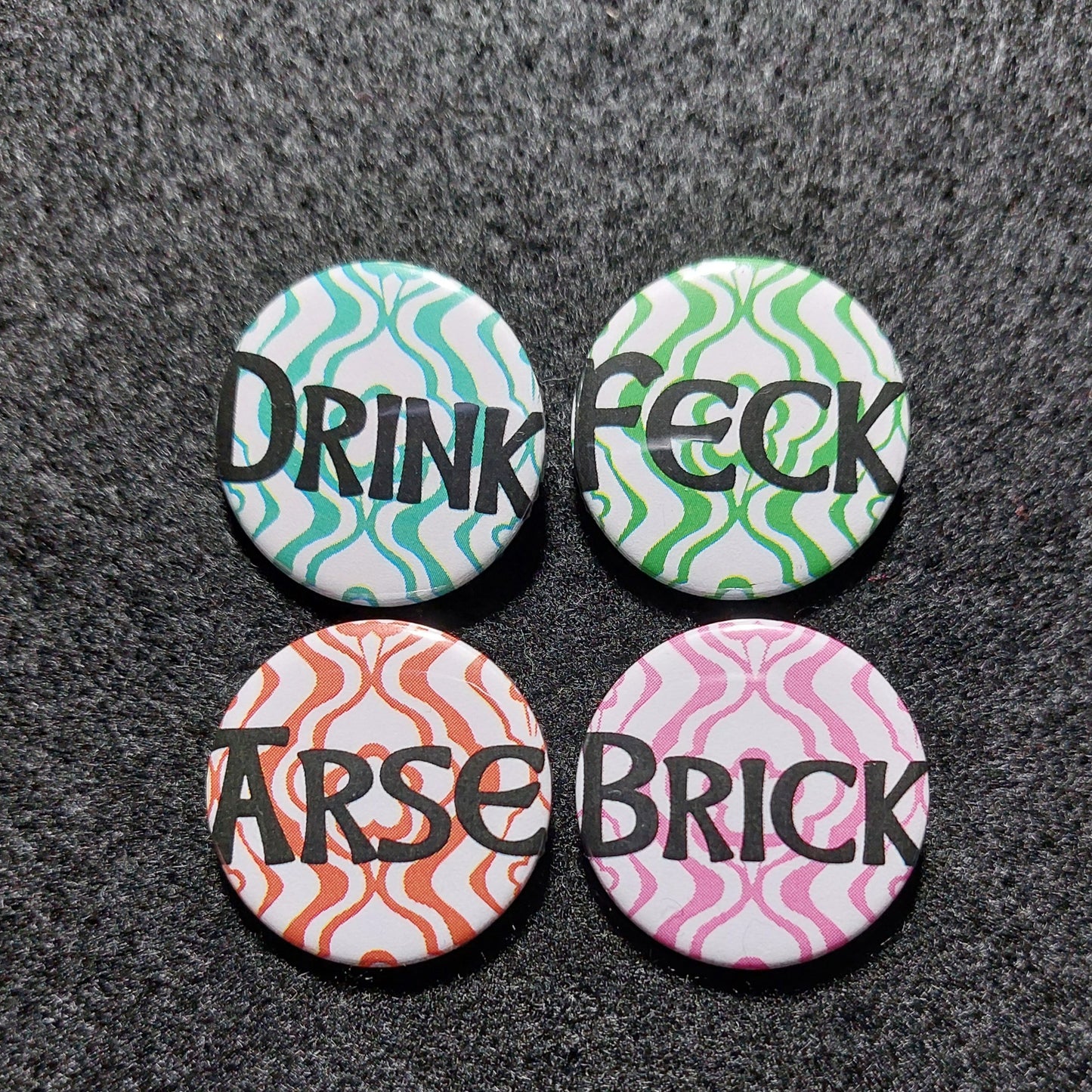 Father Ted Inspired Badges & Magnets, Set Of 4