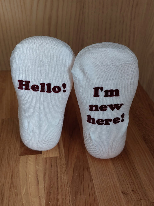 Hello I'm New Here! Baby Socks