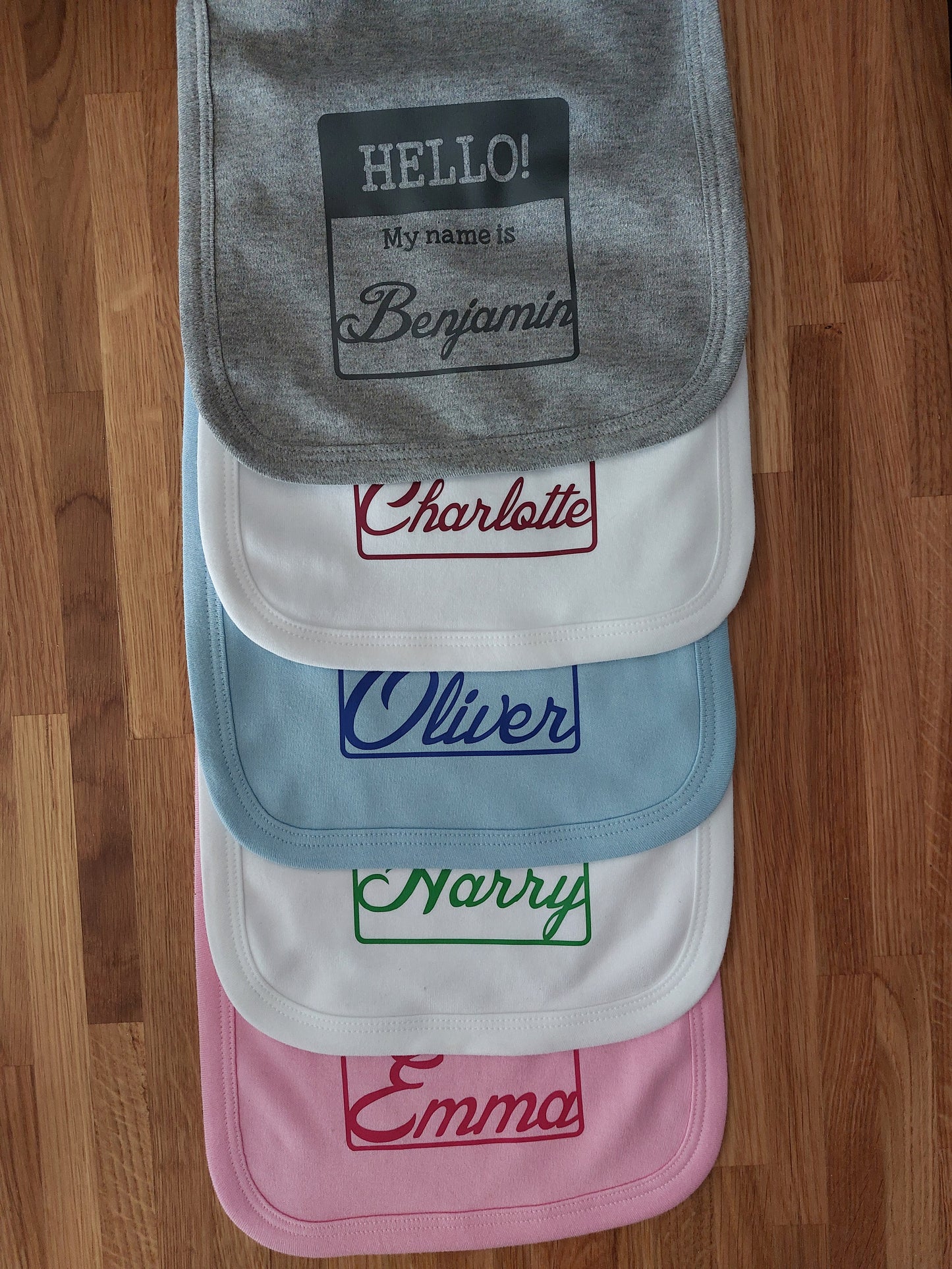 Personalised Baby Bib 'Hello! My name is...'