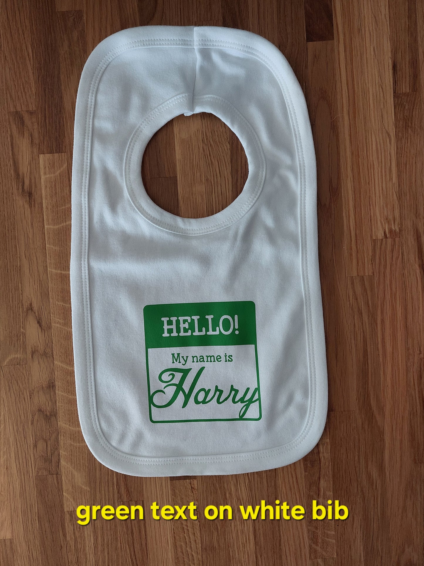 Personalised Baby Bib 'Hello! My name is...'