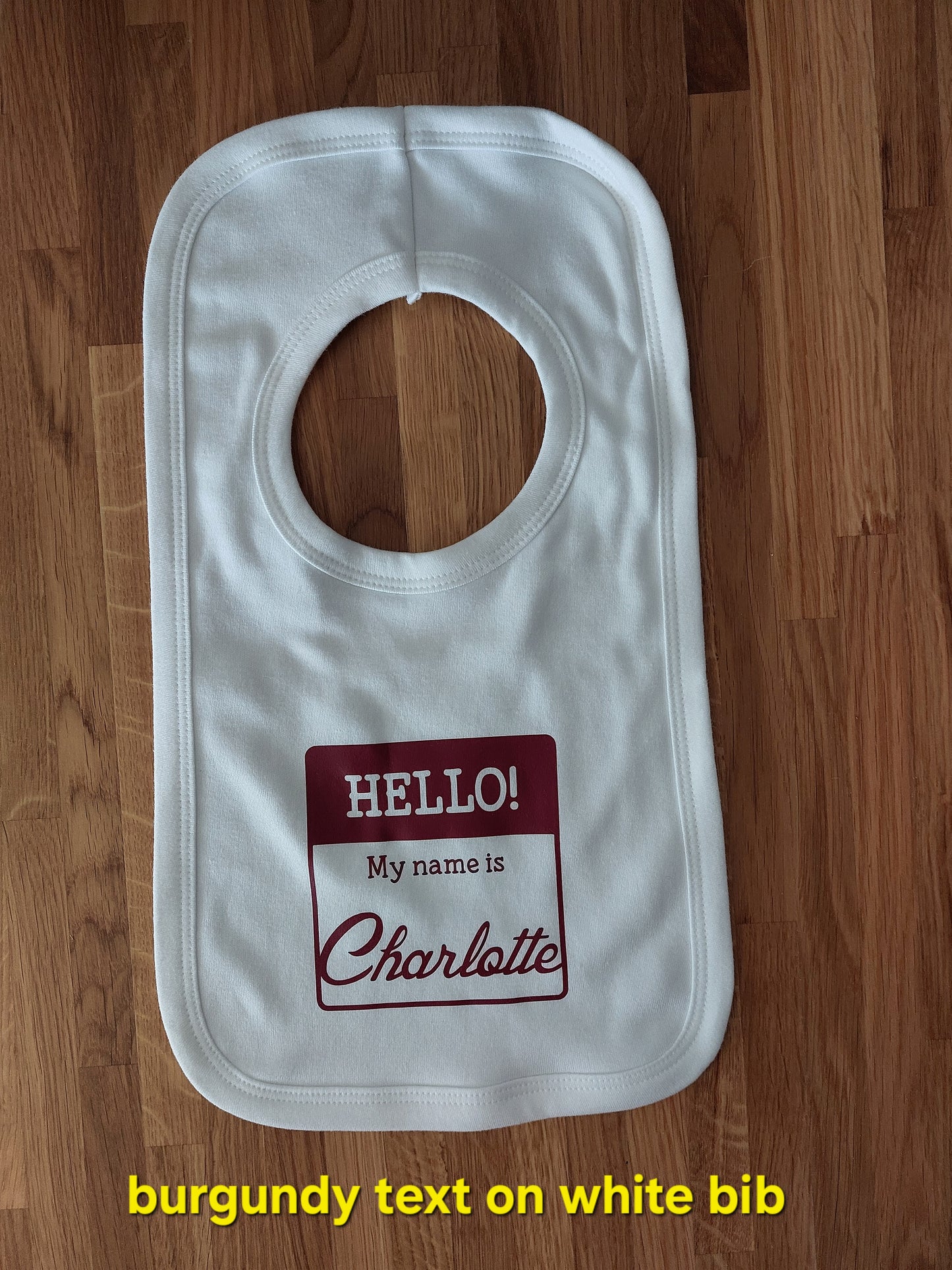 Personalised Baby Bib 'Hello! My name is...'