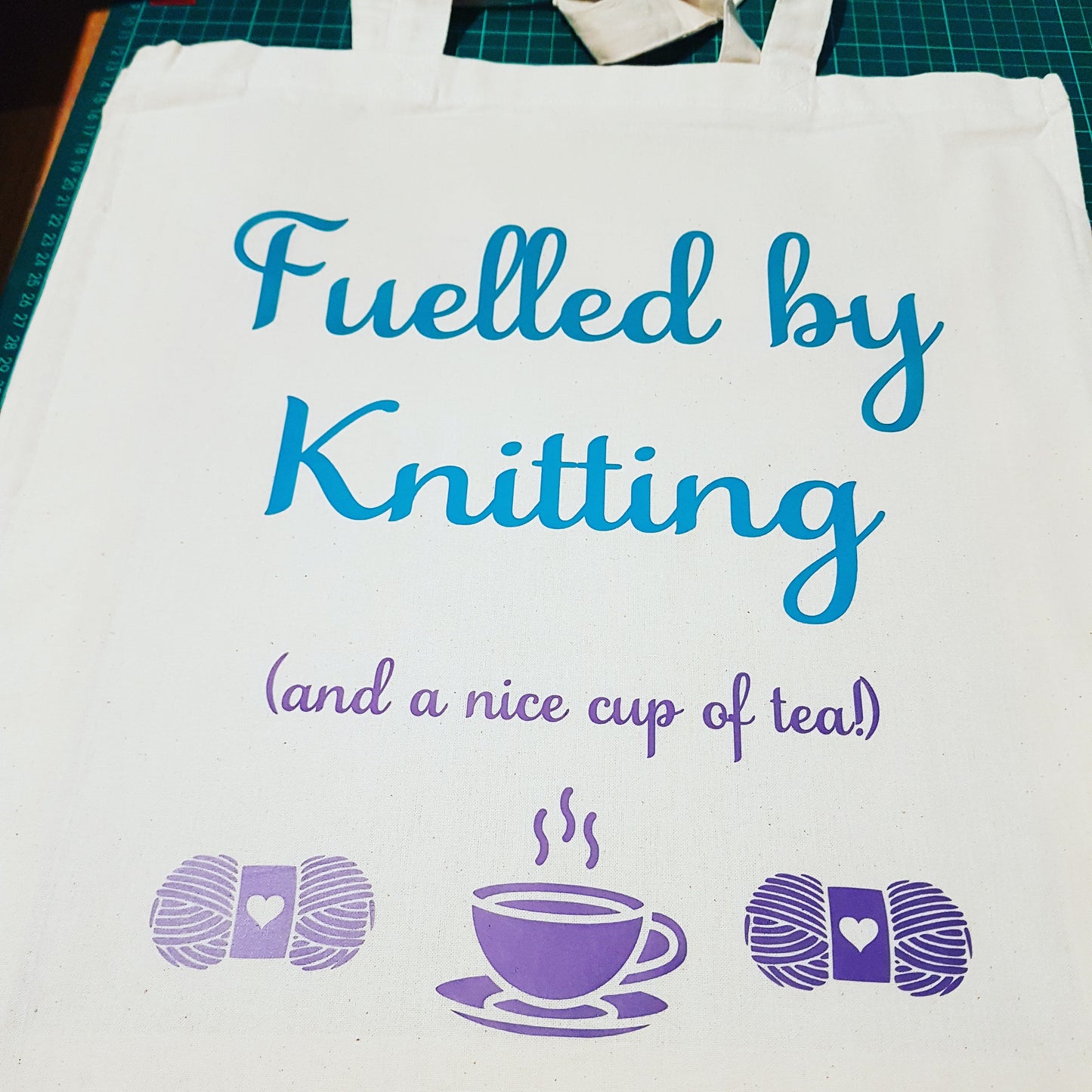 Knitting Theme Tote Bag