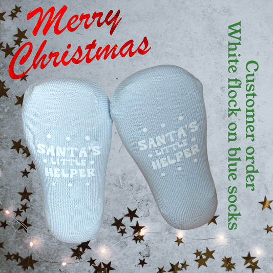Santa's Little Helper Baby Socks