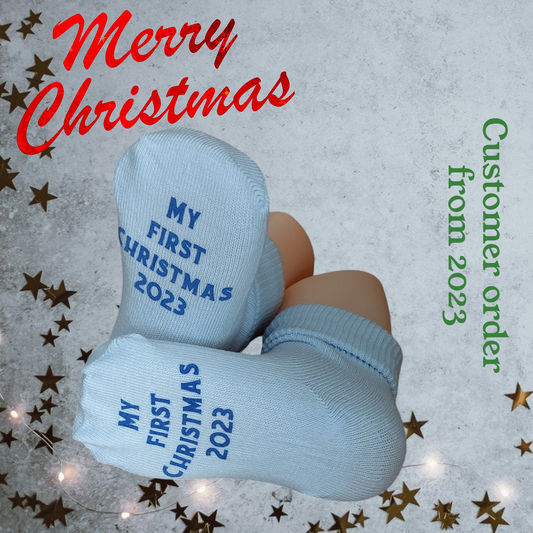 My First Christmas Baby Socks (With Year)