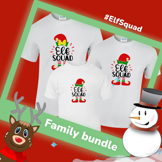 Elf Squad Set of 3 Family Bundle T-Shirts (Copy)