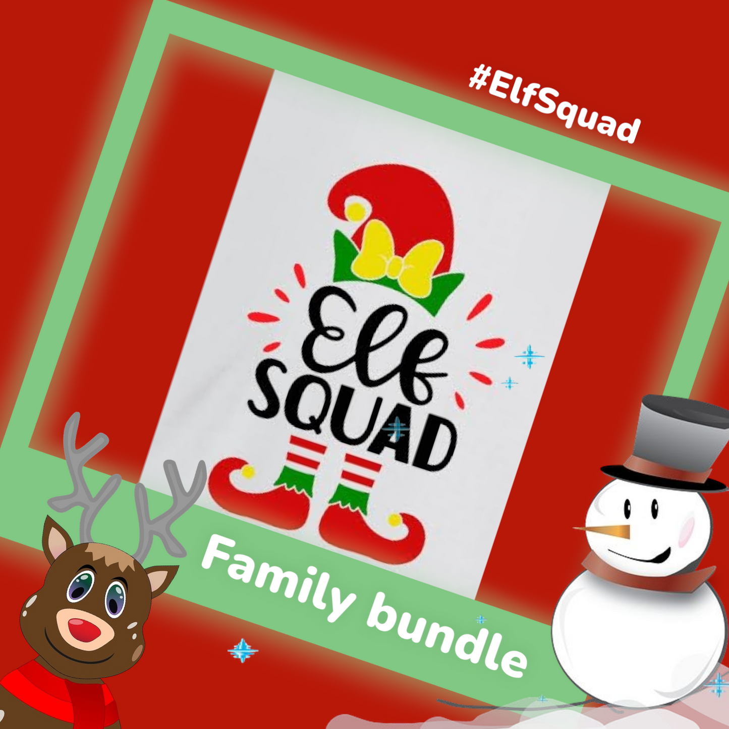 Elf Squad Set of 3 Family Bundle T-Shirts (Copy)