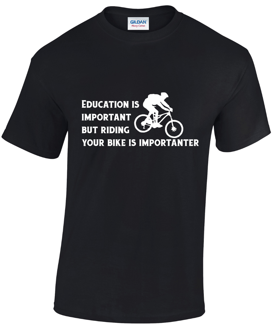 Bike Riding Vs Education T-shirt