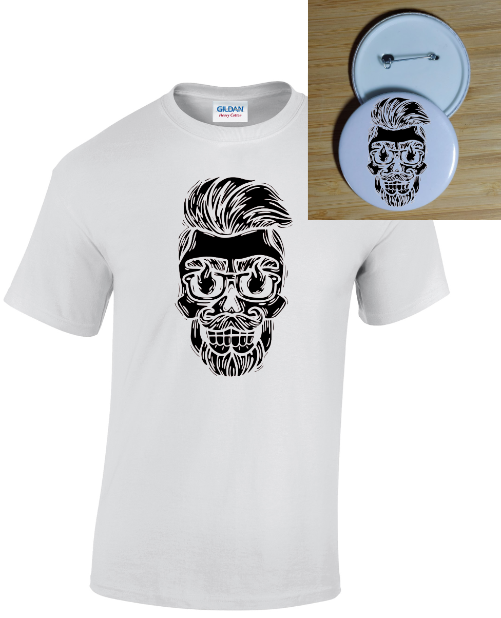 Hipster Skull T-shirt Warren Hot Eyes