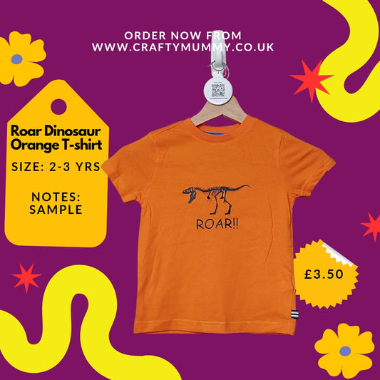 SALE! Roar Dinosaur Orange T-shirt