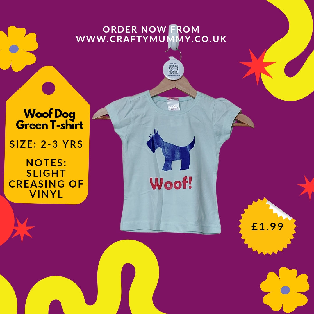 SALE! Woof Dog Green T-shirt