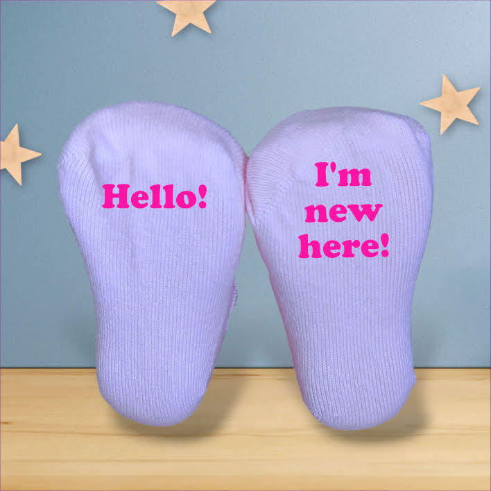 Hello I'm New Here! Baby Socks