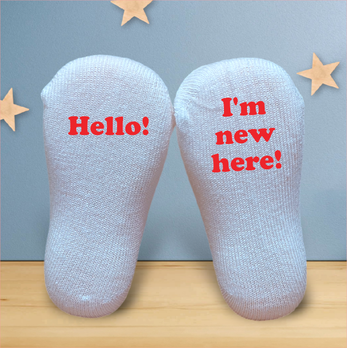 Hello I'm New Here! Baby Socks